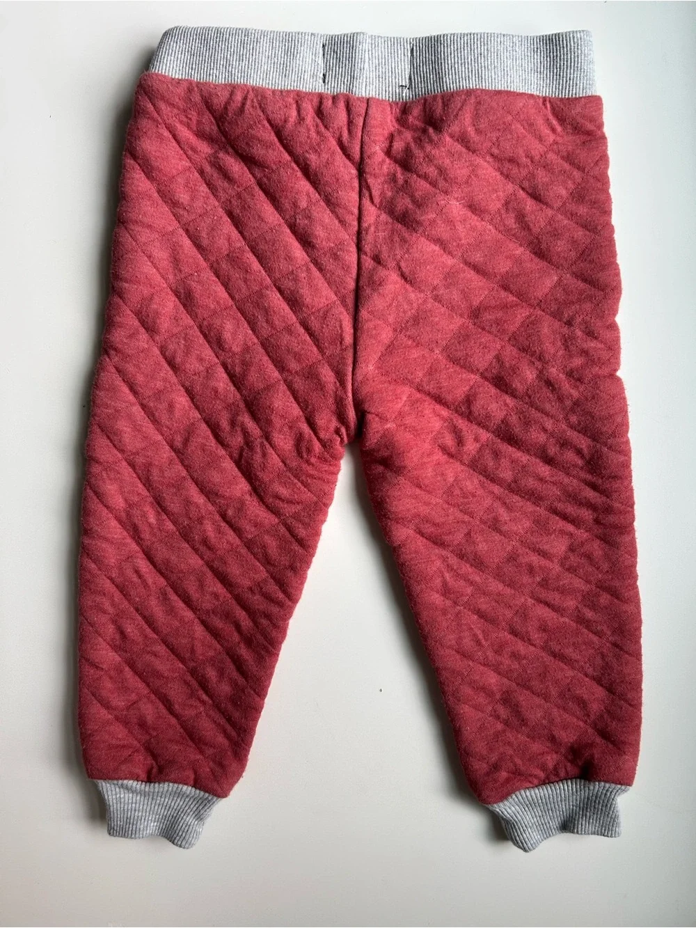7 For All Mankind Quilted Pink Kids Pajama Set with Gray Trim